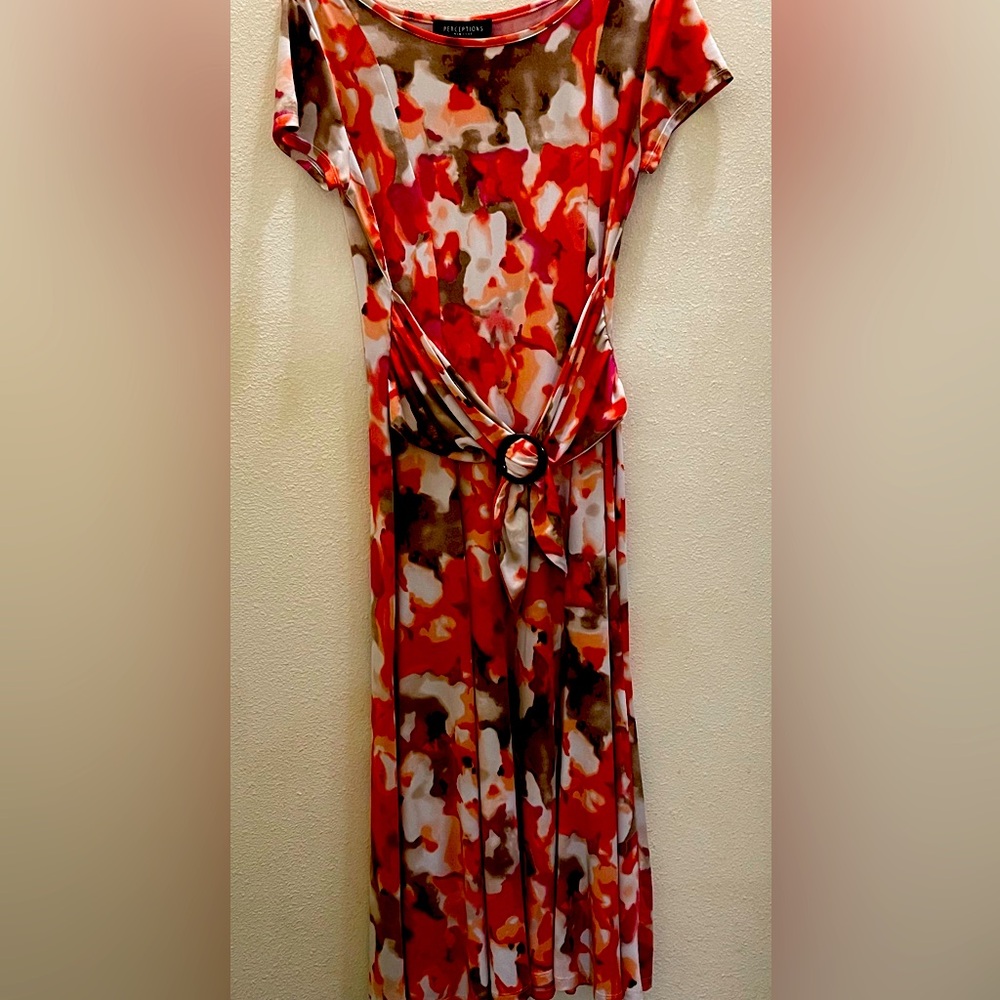 Perceptions Red and Pink Maxi Dress